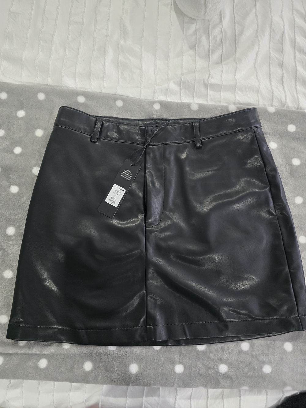 Fashion Nova Black Faux Leather Mini Skirt